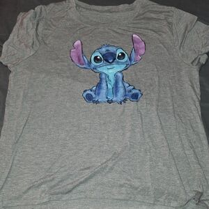 Disney Stitch Gray Plus Size Women's T Shirt, Unknown Size, Tag Removed